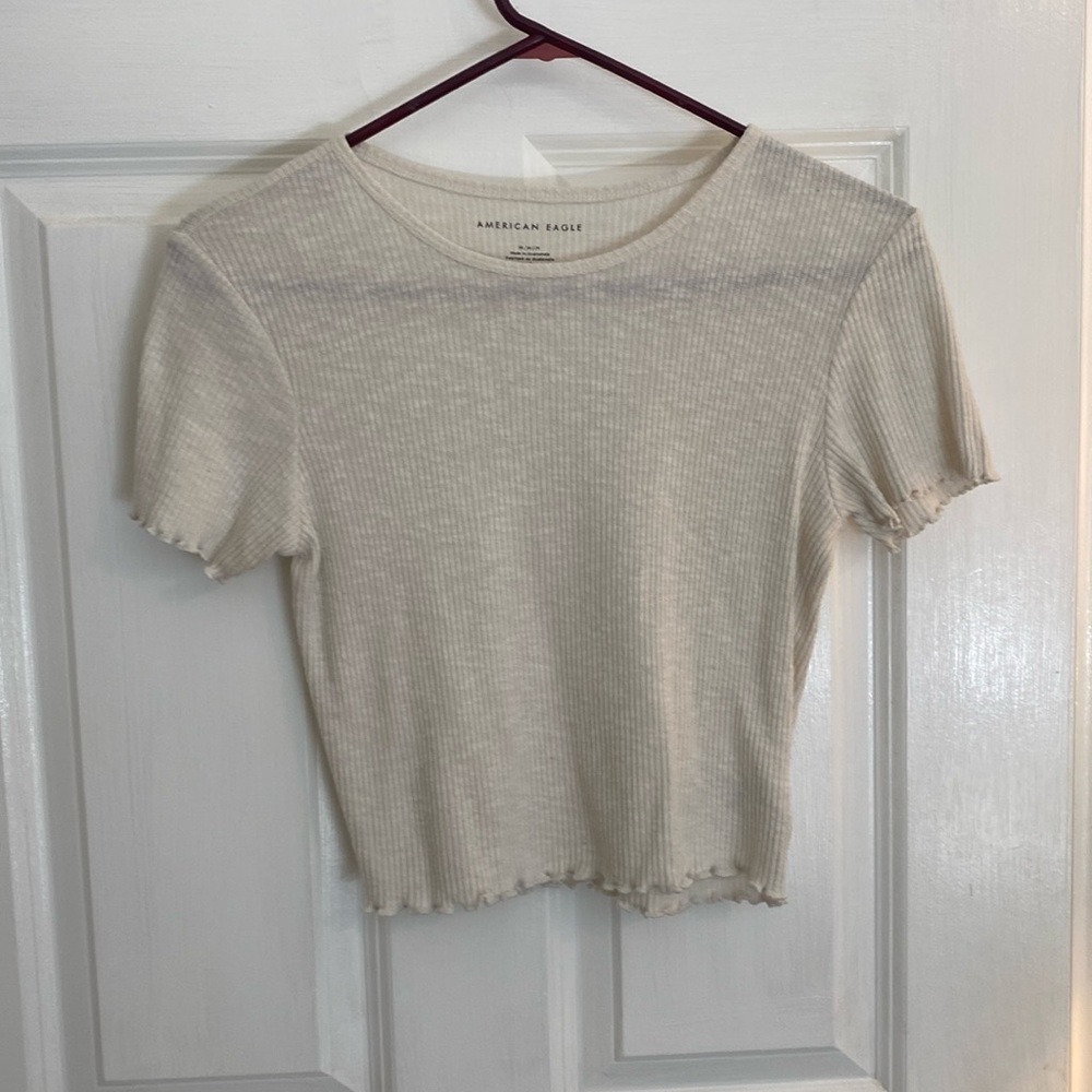 Basic white American eagle baby tee